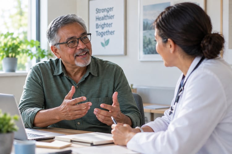 man talking with his doctor during an appointment